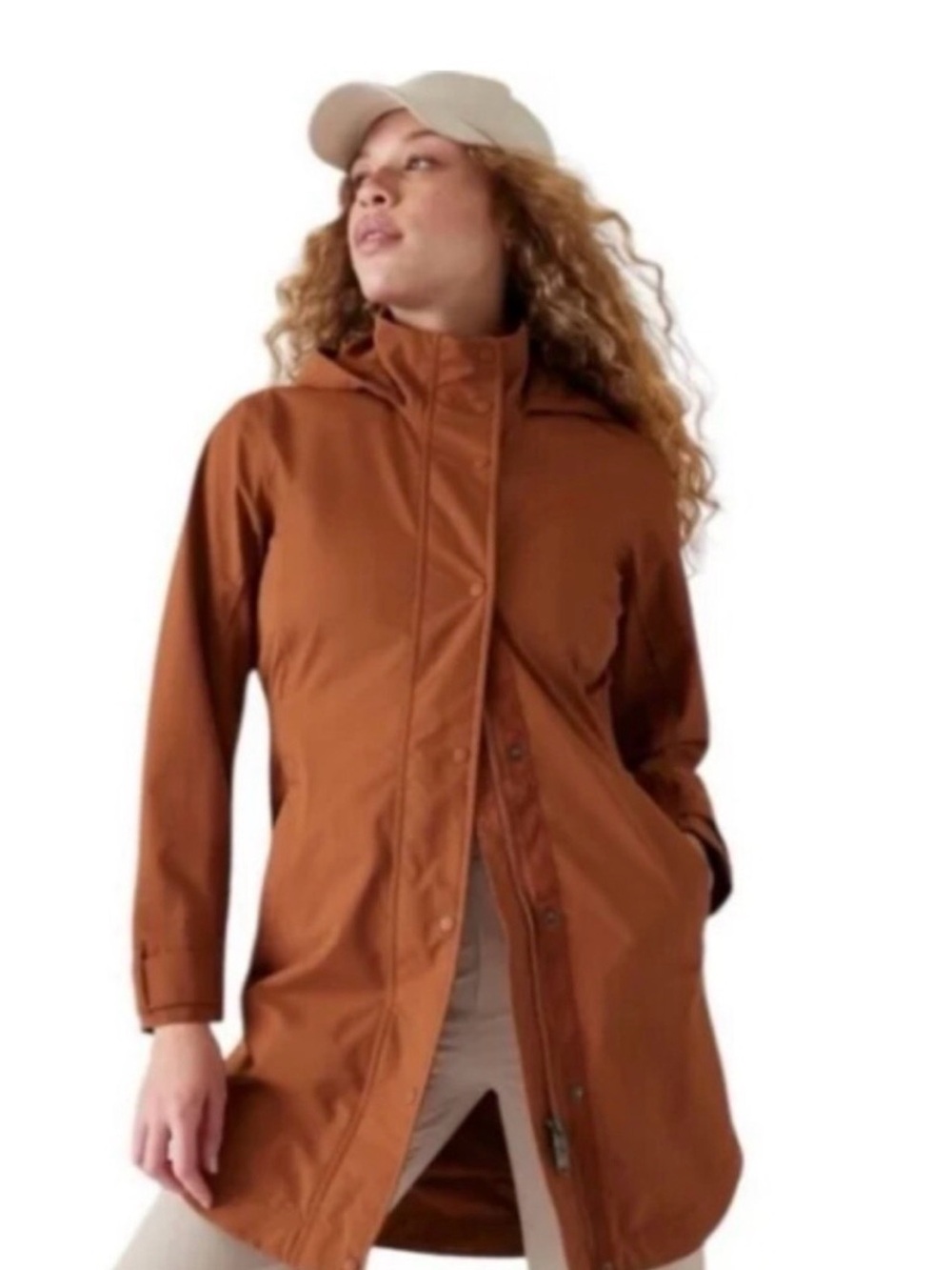 Athleta Rainout Sutro Long Trench Coat Raincoat Women Size Small #531123